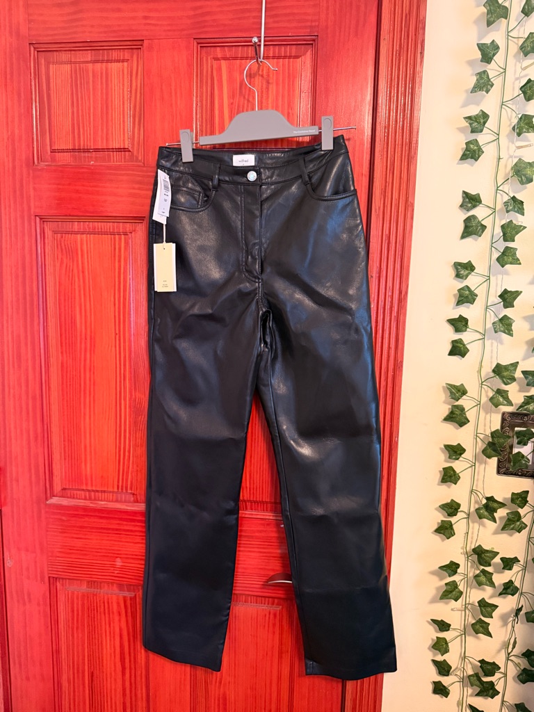 Aritzia Melina Wilfred Black Faux Leather Trousers Nwt